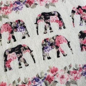 Gaze Tops - Floral Elephant Knit Tank Top Curved Hem Gaze Tops - Floral Elephant Knit Tank Top Curved Hem